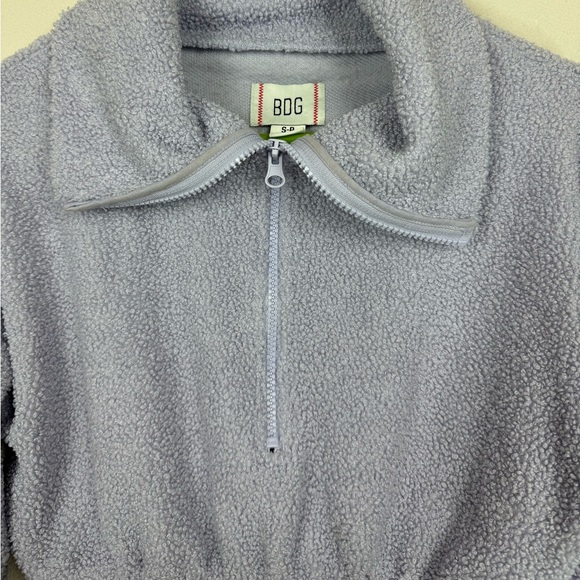 🥑5/$25 Urban Outfitters Lilac Purple Half Zip cropped textured pullover S - Picture 4 of 7